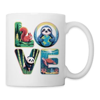 LOVE Nature Animals Panda Sloth Turtle - Mug - white - Right