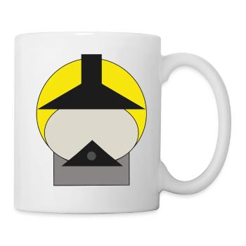 Minimalist firefighter helmet in yellow - Mug - white - Right