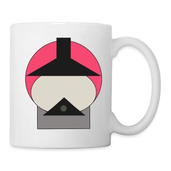 Minimalistischer Feuerwehr-Helm in pink - Tasse - Weiß - Rechts