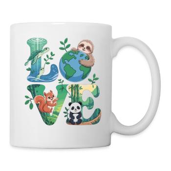 Nature Love Shirt Panda Sloth Turtle - Mug - white - Right