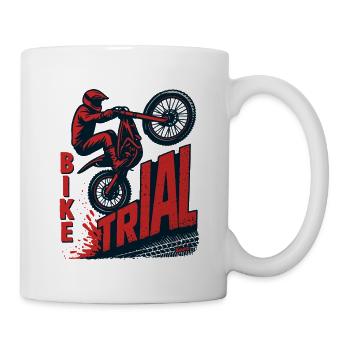 MotoTrial-Fahrer-Grafik - Tasse - Weiß - Rechts