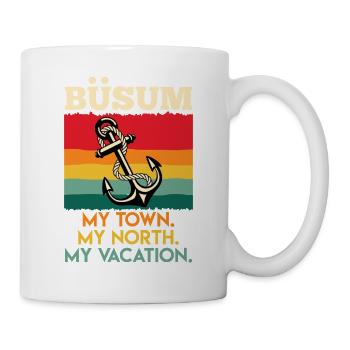 BÜSUM MEINE STADT MEIN NORDEN MEIN URLAUB Lustig - Tasse - Weiß - Rechts