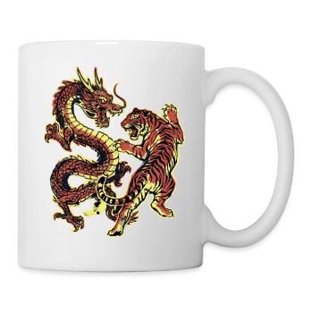 Dragon et Chinois Tigre - Mug blanc - blanc - Droite