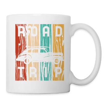 Road Trip Vintage Car Retro Stripes - Mug - white - Right