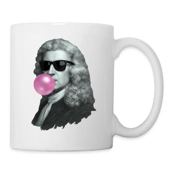 Isaac Newton mit Kaugummi und Sonnenbrille - Tasse - Weiß - Rechts