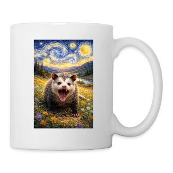 Nuit étoilée d’opossum - Mug blanc - blanc - Droite
