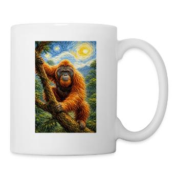 Orang-Utan Sternennacht Stil - Tasse - Weiß - Rechts
