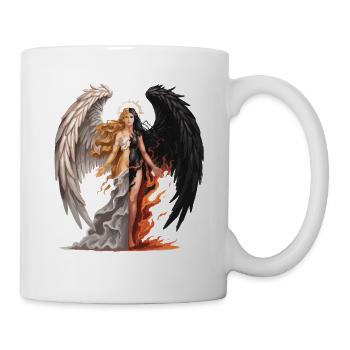 Angel And Demon Woman Light And Dark Wings - Mug - white - Right