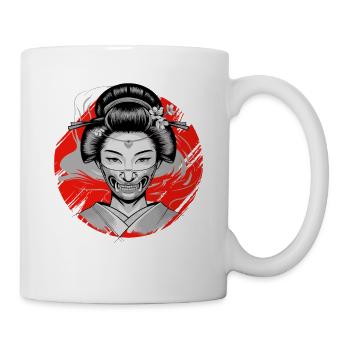  Japanische Geisha Oni Maske Dämonisches Yokai - Tasse - Weiß - Rechts