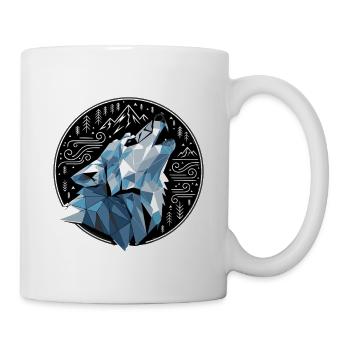 Wolf Geometric Mountains Nature - Mug - white - Right