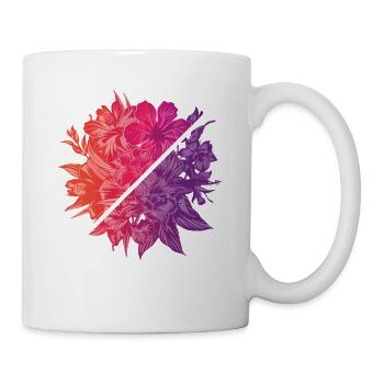 Fleurs & Diagonale arc-en-ciel - Mug blanc - blanc - Droite