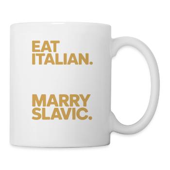Eat Italian Drive German Marry Slavic Balkan Auto - Mug - white - Right