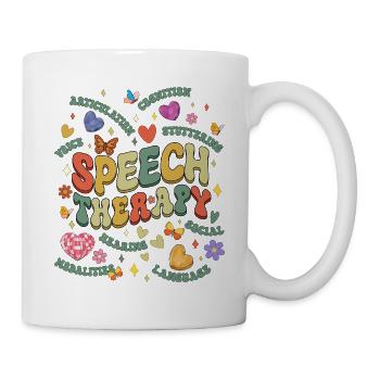 Sprachtherapie Groovy SLP Therapeut Retro Vintage - Tasse - Weiß - Rechts