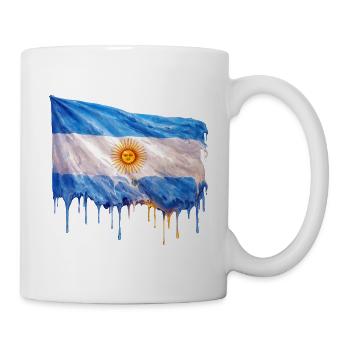 Argentinische Flagge Tropfkunst - Mug - white - Right