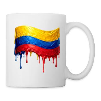 Kolumbianische Flaggenfarben Tropfen - Tasse - Weiß - Rechts