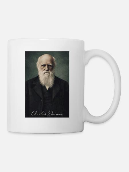 Charles Darwin Porträt - Tasse - Weiß