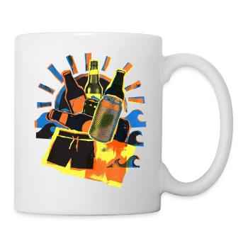 Soleil d’été de la bière - Mug blanc - blanc - Droite