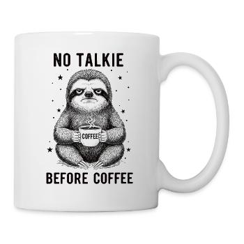 Kein Gespräch Vor Kaffee Liebhaber Faultier - Tasse - Weiß - Rechts