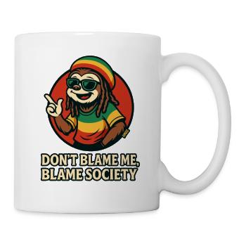 Paresseux rasta, ne blâme pas la société - Mug blanc - blanc - Droite