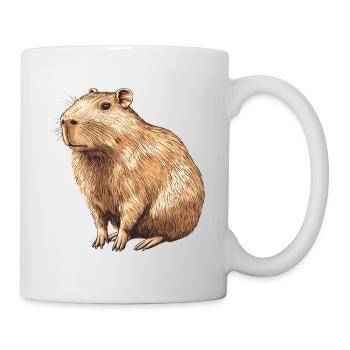 Capybara Portrait in Warm Brown - Mug - white - Right