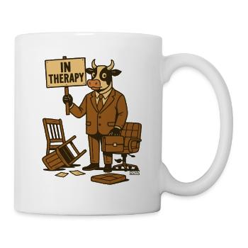 Cow in Therapy Office Humor - Mug - white - Right