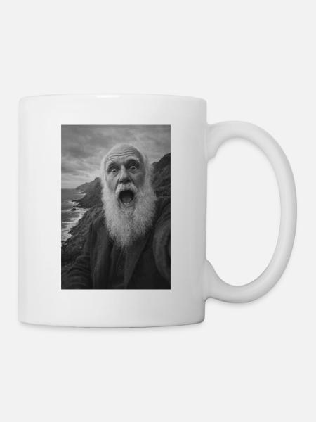 Charles Darwin Selfie - Tasse - Weiß