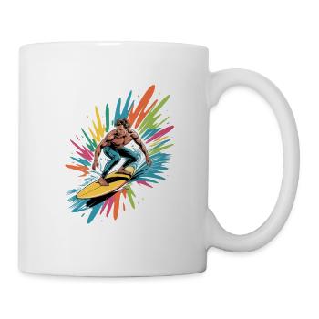 Colorful Surfer Watercolors Splashes Graffiti - Mug - white - Right