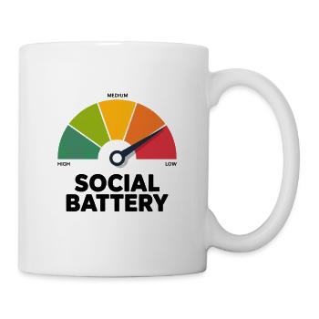 Social Low Battery - Tasse - Weiß - Rechts