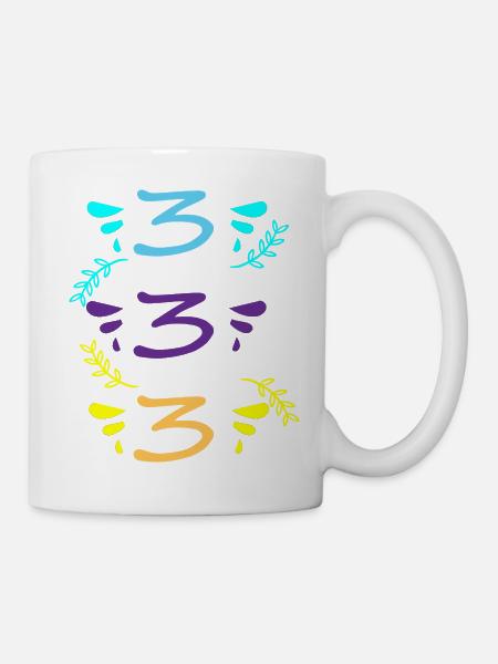 drei oder dreihundertdreiunddreißig - Tasse - Weiß