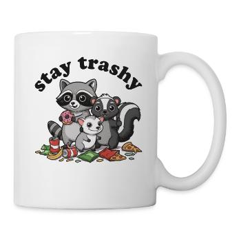 Stay Trashy Waschbär Opossum Stinktier - Tasse - Weiß - Rechts