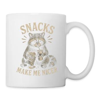 Snacks Make Me NICER Hungriger Waschbär Hunger - Tasse - Weiß - Rechts