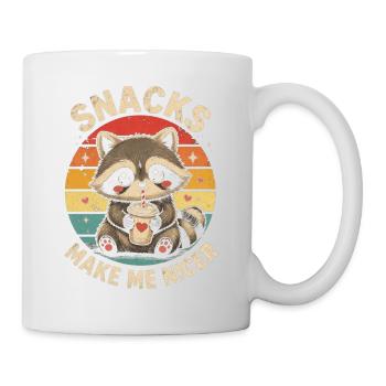 Raccoon Snacks Machen Mich Netter Waschbär Hunger - Tasse - Weiß - Rechts