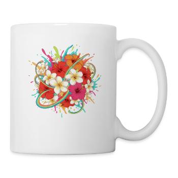 Tropical Hibiscus and Plumeria Mix - Mug - white - Right