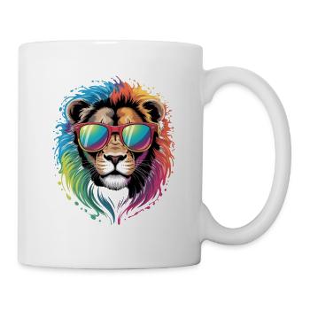 Colorful Lion Watercolor Splash Graffiti - Mug - white - Right
