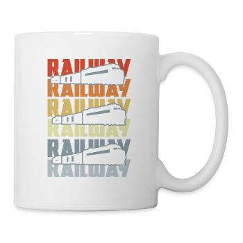 Vintage Eisenbahn - Tasse - Weiß - Rechts