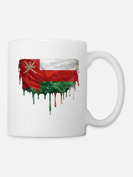 Oman Flag bunte Farbe - Tasse - Weiß