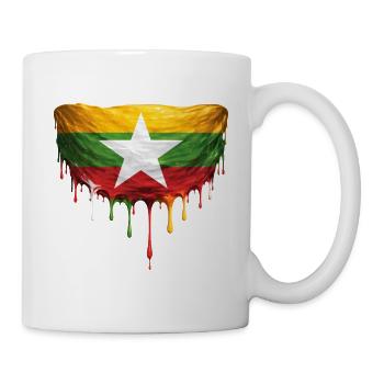 Art de chute du drapeau du Myanmar - Mug blanc - blanc - Droite