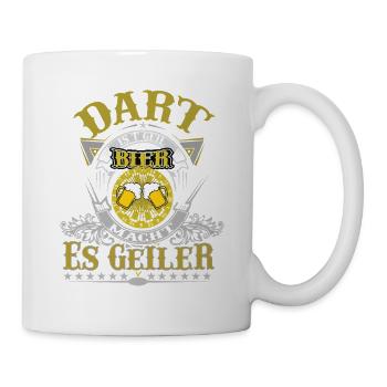 Dart ist Geil Bier macht es Geiler / Darter Darten - Tasse - Weiß - Rechts