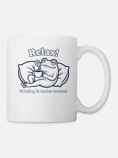 Relax! Frosch mit Kaffee - Tasse - Weiß