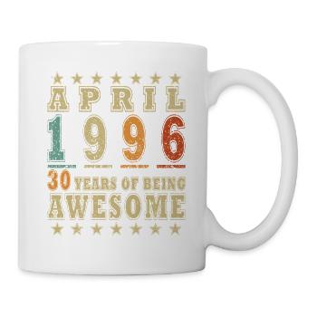 April 1996 Vintage-Geburtstagsgeschenk - Tasse - Weiß - Rechts
