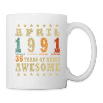 Avril 1991 : 35 ans d’Awesome - Mug blanc - blanc - Droite