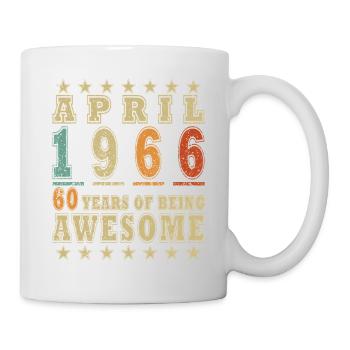60. Geburtstag Geschenk Mann Oldtimer April 1966 - Tasse - Weiß - Rechts
