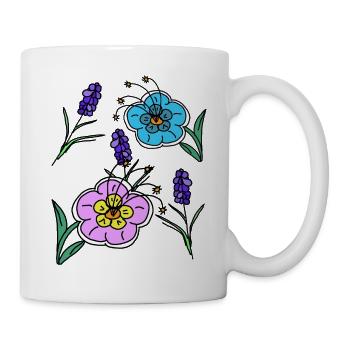 Summer Garden Flowers Retro Flower - Mug - white - Right