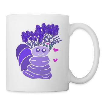 Bébé enfant cœur chenille lavande - Mug blanc - blanc - Droite