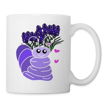 Lavendelfreund der Wurm lustig für Kinder - Tasse - Weiß - Rechts