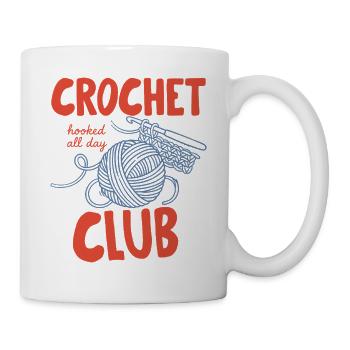 Häkelclub – Den ganzen Tag gehakt – Retro-Basteln - Tasse - Weiß - Rechts