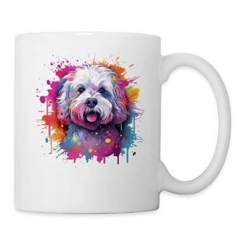 Colorful Bichon Fris Splash Art Dog - Mug - white - Right