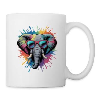 Colorful Elephant Watercolor Splash - Mug - white - Right