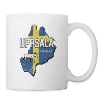 Uppsala Schweden Provinz Landkarte Souvenir - Tasse - Weiß - Rechts