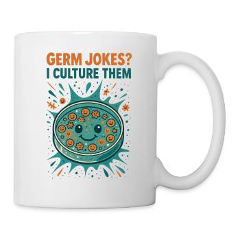 Cultivating germ jokes | Microbiology Humor - Mug - white - Right
